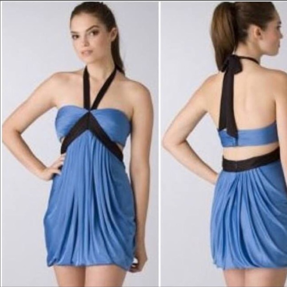 BCBGMaxazria blue and black dress